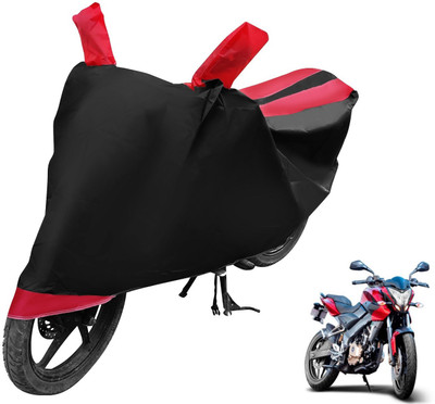 MOCKHE Two Wheeler Cover for Bajaj(Pulsar 200 NS DTS-i, Black, Red)