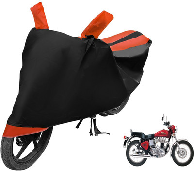 Auto Hub Two Wheeler Cover for Royal Enfield(Electra 4S, Black, Orange)