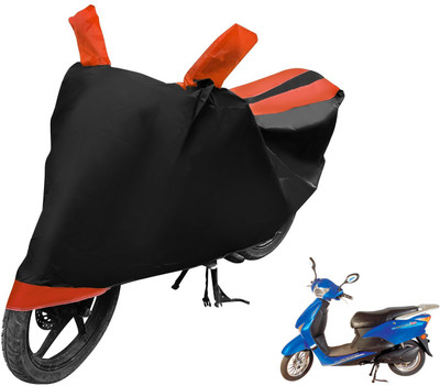 MOCKHE Two Wheeler Cover for Hero(E Scoot, Black, Orange)
