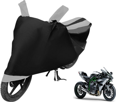 MOCKHE Two Wheeler Cover for Kawasaki(Ninja 1000, Black, Silver)