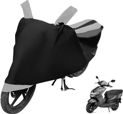 MOCKHE Two Wheeler Cover for Honda(Dio, Black, Silver)