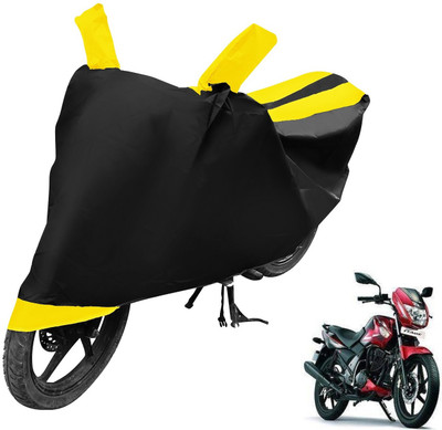 MOCKHE Two Wheeler Cover for TVS(Flame SR125, Black, Yellow)