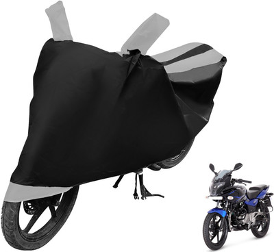 MOCKHE Two Wheeler Cover for Bajaj(Pulsar 220F, Black, Silver)