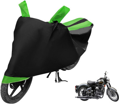 MOCKHE Two Wheeler Cover for Royal Enfield(Classic 500, Black, Green)