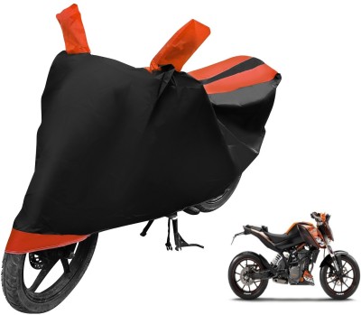 Auto Hub Two Wheeler Cover for KTM(Duke 200, Black, Orange)