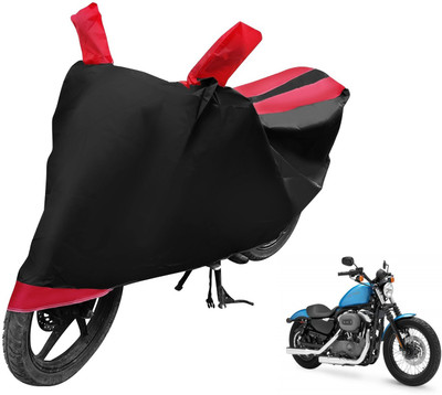 MOCKHE Two Wheeler Cover for Harley Davidson(XL 1200, Black, Red)