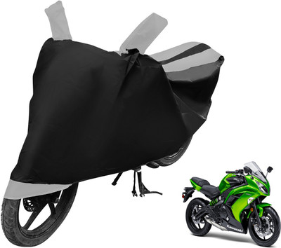 MOCKHE Two Wheeler Cover for Kawasaki(Ninja 650, Black, Silver)