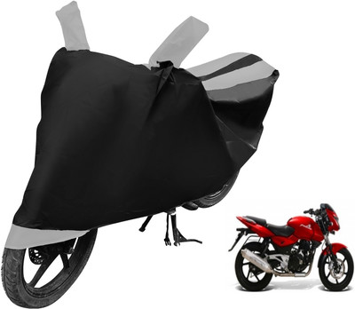 MOCKHE Two Wheeler Cover for Bajaj(Pulsar, Black, Silver)