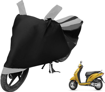 MOCKHE Two Wheeler Cover for Honda(Activa i, Black, Silver)