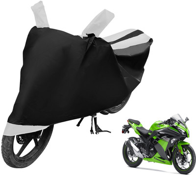 Auto Hub Two Wheeler Cover for Kawasaki(Ninja, Black, White)