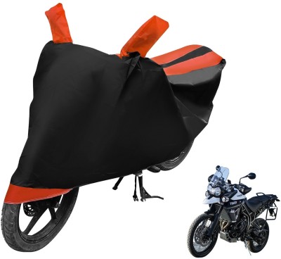 Auto Hub Two Wheeler Cover for Triumph(Tiger 800 XCA, Black, Orange)