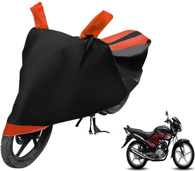 MOCKHE Two Wheeler Cover for Yamaha(YBR 125, Black, Orange)