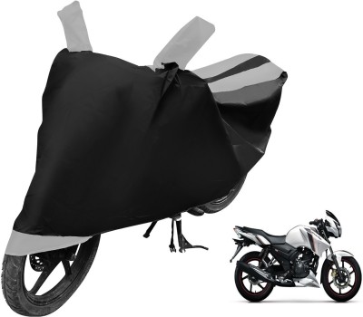 MOCKHE Two Wheeler Cover for TVS(Apache RTR 180, Black, Silver)