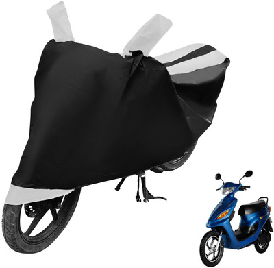 MOCKHE Two Wheeler Cover for Indian(Yo Electron, Black, White)