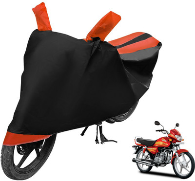 MOCKHE Two Wheeler Cover for Hero(CD deluxe, Black, Orange)