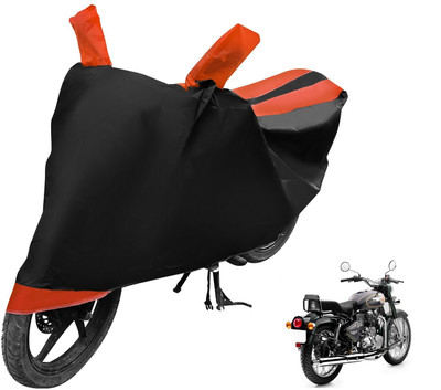 MOCKHE Two Wheeler Cover for Royal Enfield(Bullet 500, Black, Orange)
