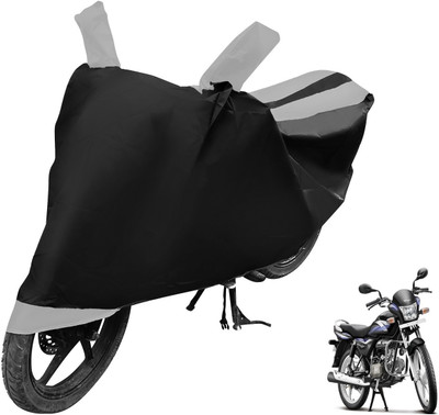 Auto Hub Two Wheeler Cover for Hero(Splendor Pro, Black, Silver)