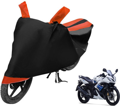 Auto Hub Two Wheeler Cover for Yamaha(YZF R15 S, Black, Orange)