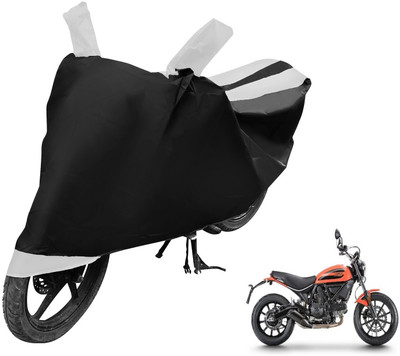 MOCKHE Two Wheeler Cover for Ducati(Scrambler, Black, White)