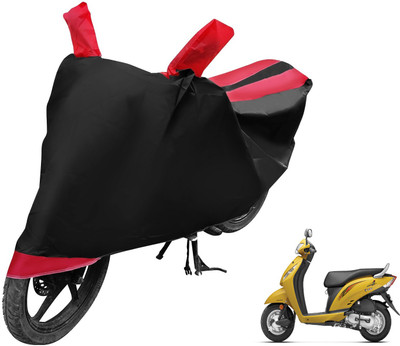 MOCKHE Two Wheeler Cover for Honda(Activa i, Black, Red)