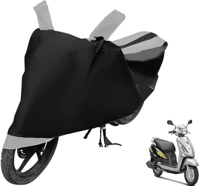 Auto Hub Two Wheeler Cover for Suzuki(Swish, Black, Silver)