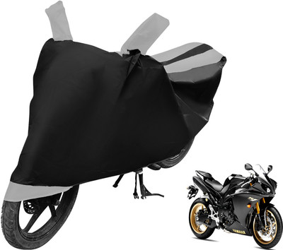 MOCKHE Two Wheeler Cover for Yamaha(YZF R1, Black, Silver)