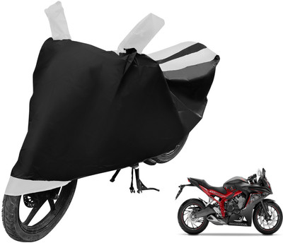 Auto Hub Two Wheeler Cover for Honda(CBR 650F, Black, White)