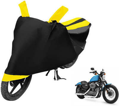 MOCKHE Two Wheeler Cover for Harley Davidson(XL 1200, Black, Yellow)