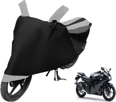 MOCKHE Two Wheeler Cover for Kawasaki(Ninja 250, Black, Silver)