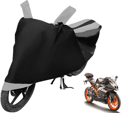 MOCKHE Two Wheeler Cover for KTM(RC 200, Black, Silver)