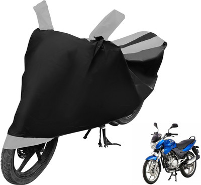 Auto Hub Two Wheeler Cover for Bajaj(Discover 150 s, Black, Silver)