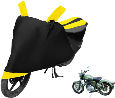 Auto Hub Two Wheeler Cover for Royal Enfield(Battle, Black, Yellow)
