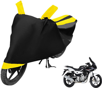Auto Hub Two Wheeler Cover for Bajaj(Pulsar 220 DTS-i, Black, Yellow)