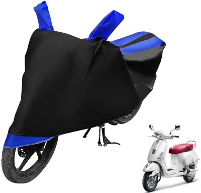 MOCKHE Two Wheeler Cover for Vespa(Black, Blue)