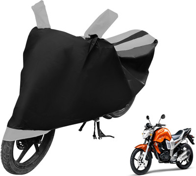 Auto Hub Two Wheeler Cover for Yamaha(FZ16, Black, Silver)