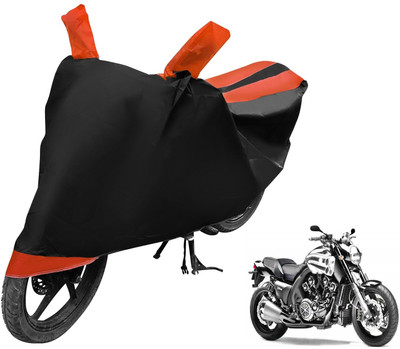 Auto Hub Two Wheeler Cover for Yamaha(VMAX, Black, Orange)