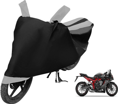 Auto Hub Two Wheeler Cover for Honda(CBR 650F, Black, Silver)