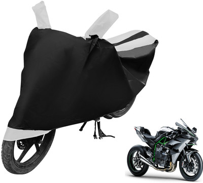 Auto Hub Two Wheeler Cover for Kawasaki(Ninja 1000, Black, White)