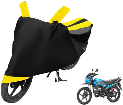 MOCKHE Two Wheeler Cover for Hero(Passion Pro TR, Black, Yellow)
