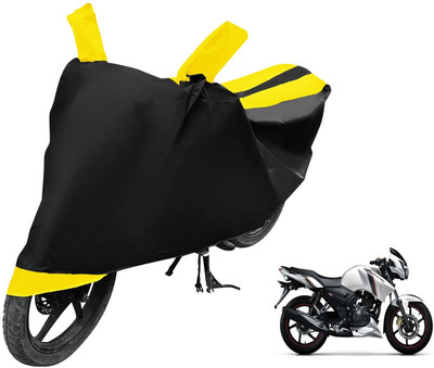 Auto Hub Two Wheeler Cover for TVS(Apache RTR 180, Black, Yellow)
