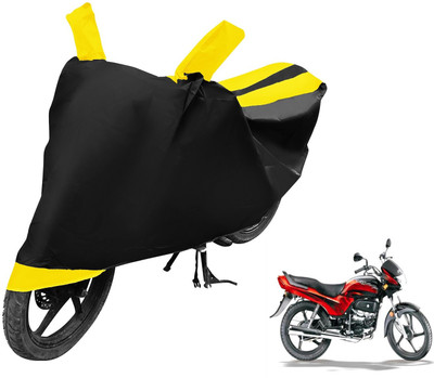 MOCKHE Two Wheeler Cover for Hero(Passion Plus, Black, Yellow)