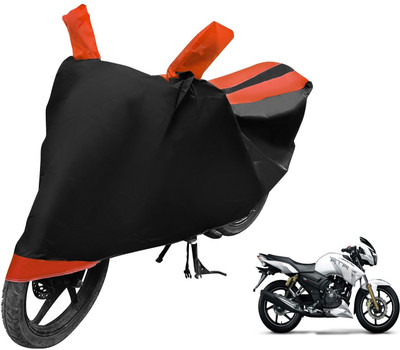 Auto Hub Two Wheeler Cover for TVS(Apache RTR 160, Black, Orange)