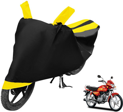 MOCKHE Two Wheeler Cover for Hero(CD deluxe, Black, Yellow)