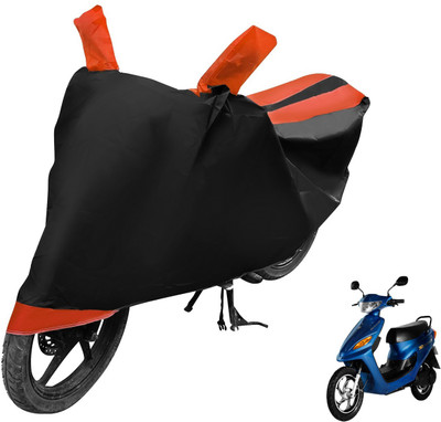 Auto Hub Two Wheeler Cover for Indus(Yo Electron, Black, Orange)