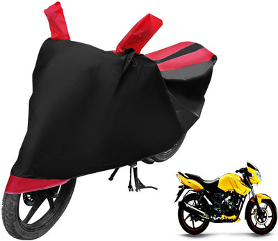 Auto Hub Two Wheeler Cover for TVS(Apache, Black, Red)