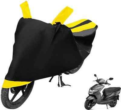 MOCKHE Two Wheeler Cover for Honda(Dio, Black, Yellow)