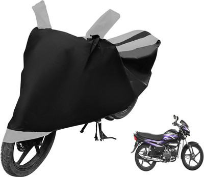 Auto Hub Two Wheeler Cover for Hero(Super Splendor, Black, Silver)