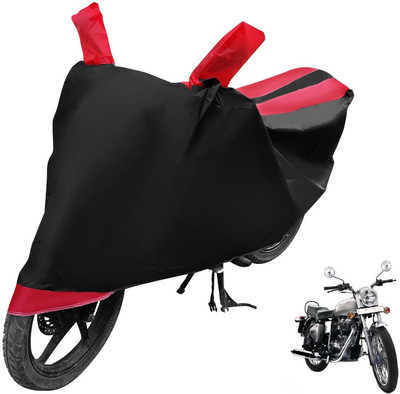MOCKHE Two Wheeler Cover for Royal Enfield(Bullet 350, Black, Red)