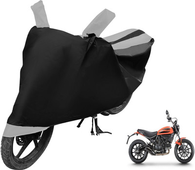 MOCKHE Two Wheeler Cover for Ducati(Scrambler, Black, Silver)