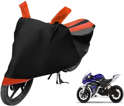 Auto Hub Two Wheeler Cover for Yamaha(YZF R25, Black, Orange)